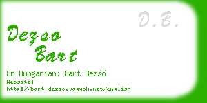 dezso bart business card